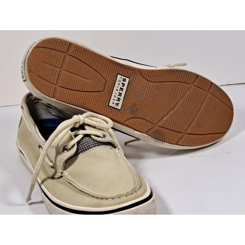 Sperry Top‎ Siders Men's Halyard 2-Eye Boat Shoes Tan Beige Size 8M